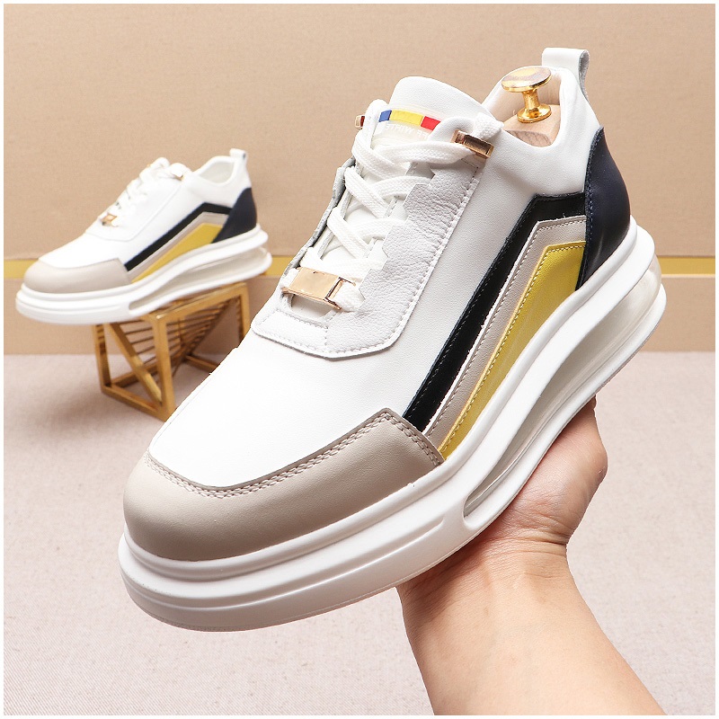 새로운 패션 디자이너 남성 컬러 패치 워크 에어 쿠션 플랫폼 신발, 캐주얼 플랫 모카신 펑크 록 워킹 스니커즈, 2021